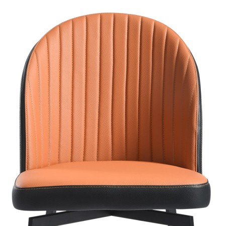 Chaise pivotante ORNELLA dossier pvc noir zoom assise orange