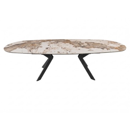table repas OPHELIA pied metal  ceramique patagonia ouvert