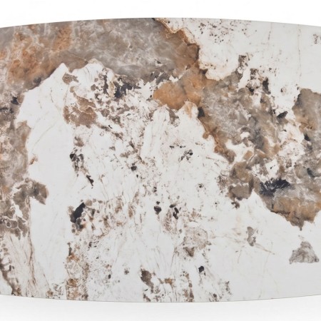 table repas OPHELIA pied metal  zoom haut ceramique patagonia fermee