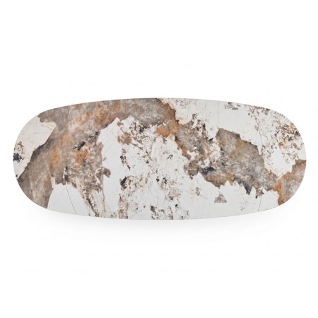 table repas OPHELIA pied metal  ceramique patagonia vue dessu