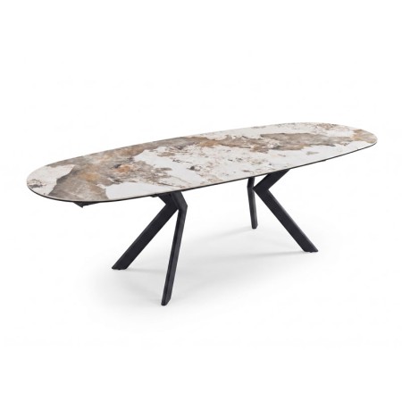 table repas OPHELIA pied metal  ceramique patagonia ouverte vue 3 4