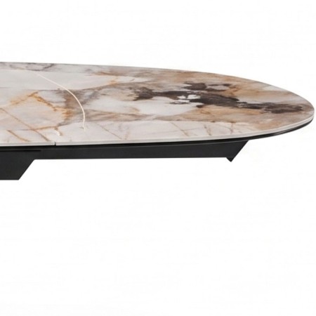 table repas OPHELIA pied metal  zoom plateau ceramique patagonia
