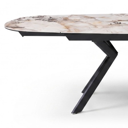 table repas OPHELIA pied metal  ceramique patagonia zoom rallonge