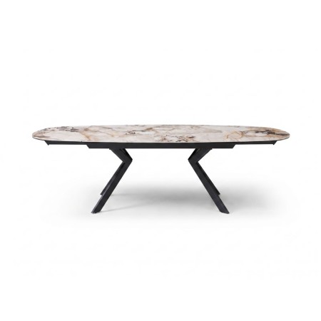 table repas OPHELIA pied metal  ceramique patagonia ouverte face