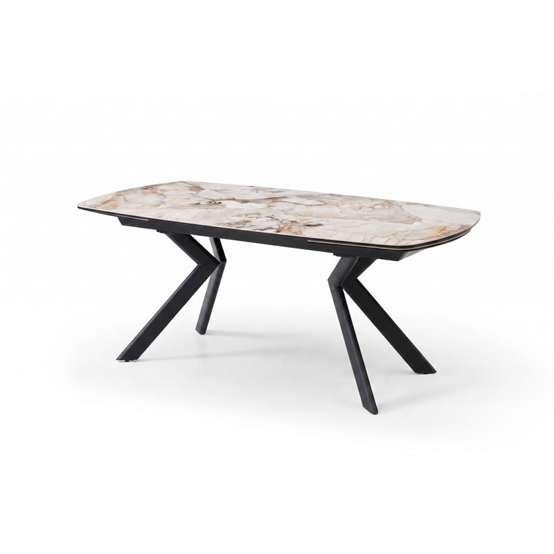 table repas OPHELIA pied metal  ceramique patagonia fermee 3 4