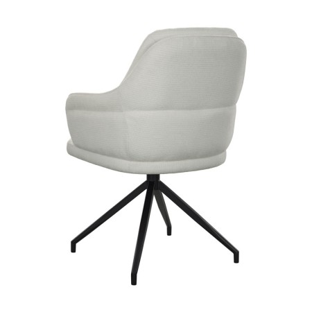 fauteuil pivotant OPHELIA tissu blanc vue dos 3 4