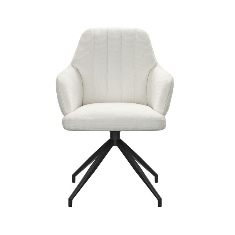 fauteuil pivotant OPHELIA tissu blanc vue face