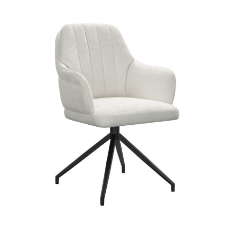 fauteuil pivotant OPHELIA tissu blanc vue 3 4