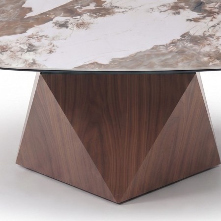 table basse DIAMANT ceramique pandora zoom pied bois
