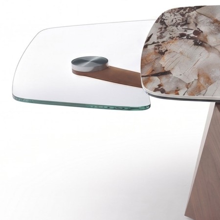 table basse DIAMANT zoom plateau verre ouverte