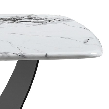 table basse  CORALIE pied metal zoom plateau pierre microcristaline