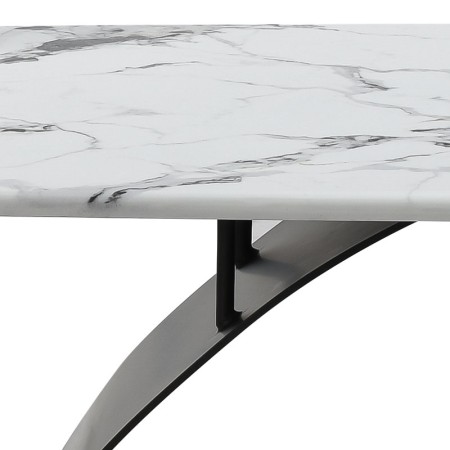 table basse  CORALIE support pied metal plateau pierre microcristaline