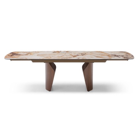 table repas CLEA pied metal noyer ceramique patagonia ouverte