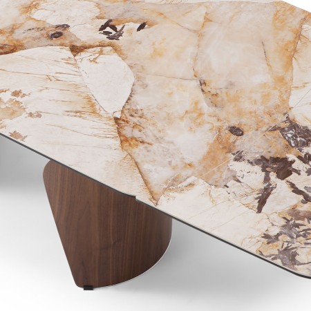 table repas CLEA pied metal noyer detail jonction rallonge ceramique patagonia