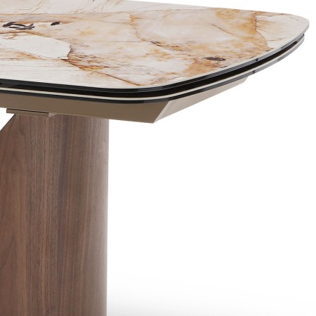 table repas CLEA pied metal noyer ceramique patagoniadetail rallonge  fermee