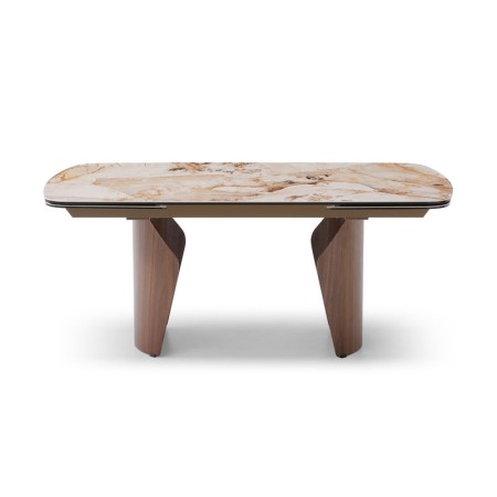 table repas CLEA pied metal noyer ceramique patagonia fermee
