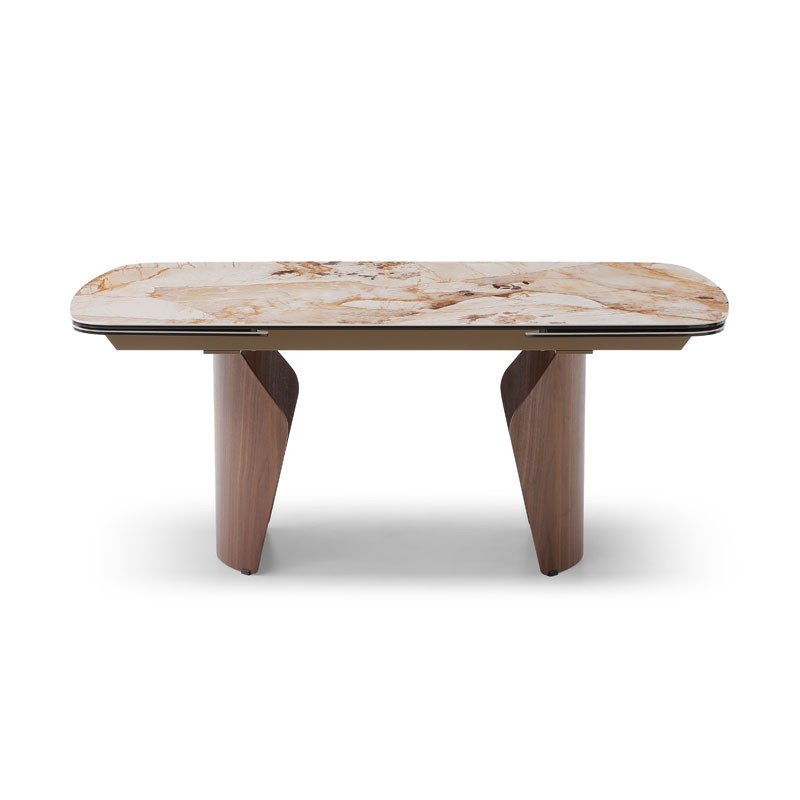 table repas CLEA pied metal noyer ceramique patagonia fermee