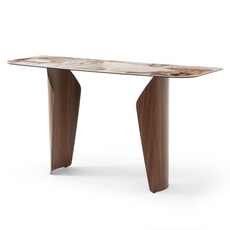 console CLEA pied metal noyer ceramique patagonia vue 3/4