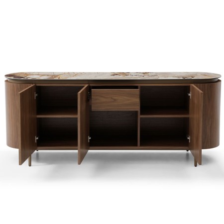 buffet CLEA bois ceramique patagonia vue 3 portes ouvertes
