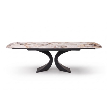 table repas OLYMPIA pied metal ceramique patagonia ouverte