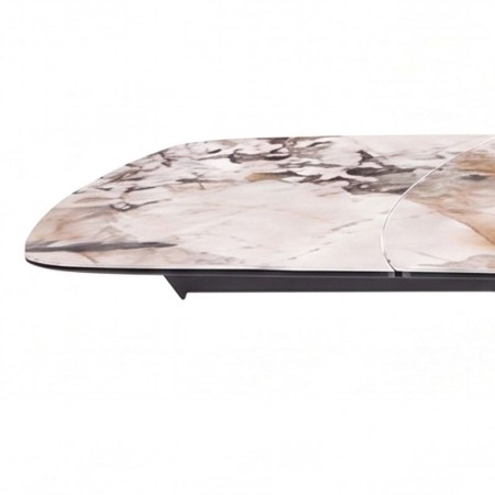 table repas OLYMPIA pietement metal detail rallonge ceramique patagonia