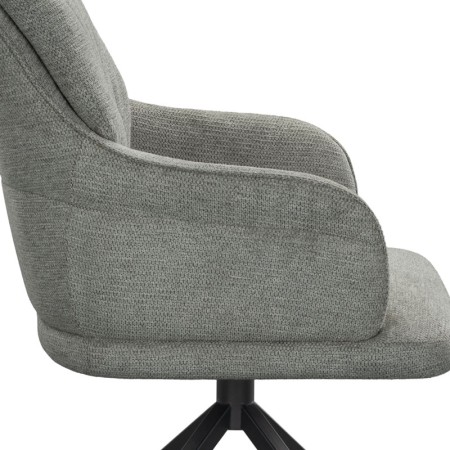 fauteuil pivotant OPHELIA tissu gris vue cote zoom