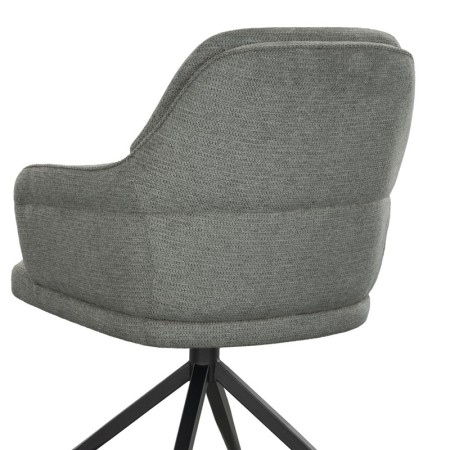 fauteuil pivotant OPHELIA tissu gris vue dos 3 4 zoom