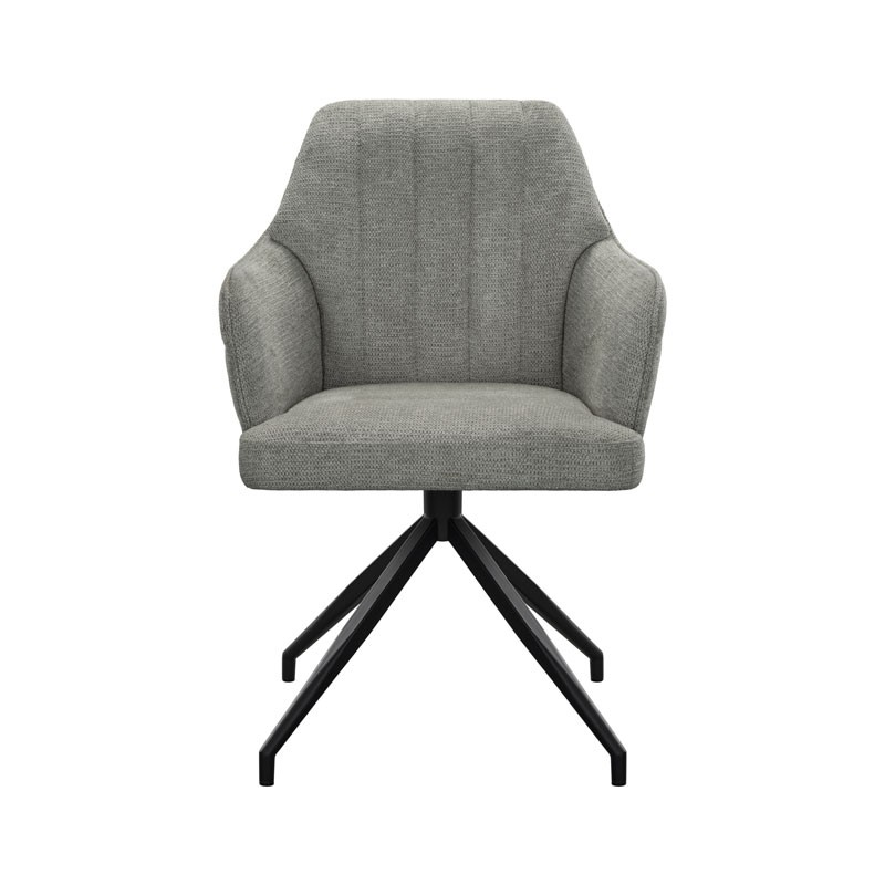 fauteuil pivotant OPHELIA tissu gris vue face