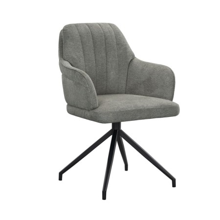 fauteuil pivotant OPHELIA tissu gris vue 3 4