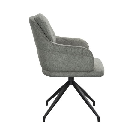 fauteuil pivotant OPHELIA tissu gris vue cote