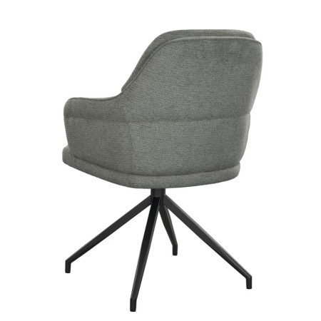 fauteuil pivotant OPHELIA tissu gris vue dos 3 4