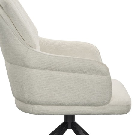 fauteuil pivotant OPHELIA tissu blanc zoom profil