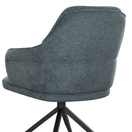 fauteuil pivotant OPHELIA tissu bleu zoom dos 3 4