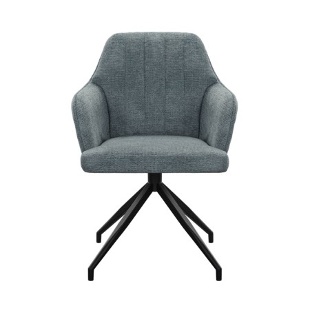 fauteuil pivotant OPHELIA tissu bleu vue face