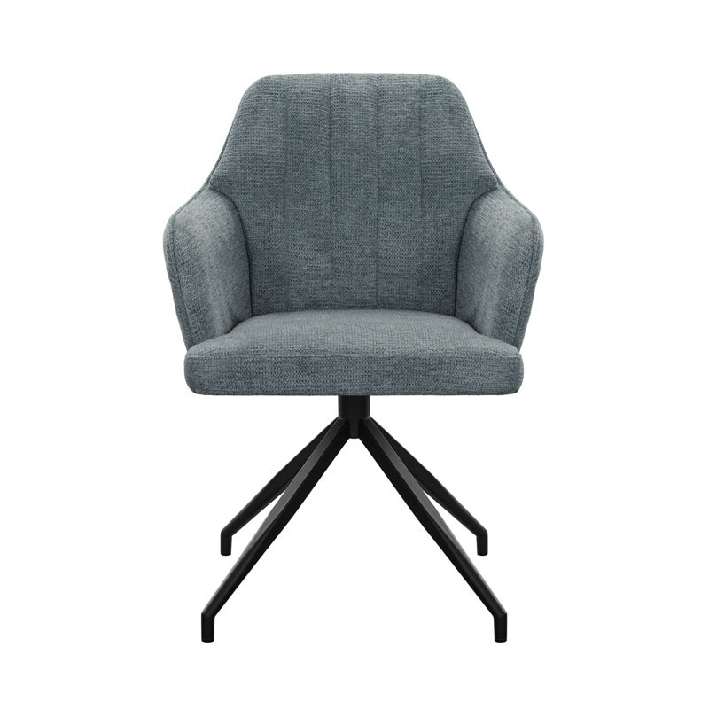 fauteuil pivotant OPHELIA tissu bleu vue face