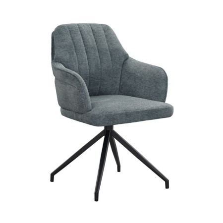 fauteuil pivotant OPHELIA tissu bleu vue 3 4