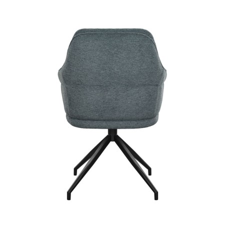 fauteuil pivotant OPHELIA tissu bleu vue dos