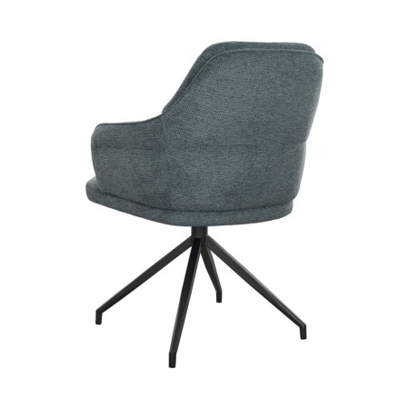 fauteuil pivotant OPHELIA tissu bleu vue dos 3 4