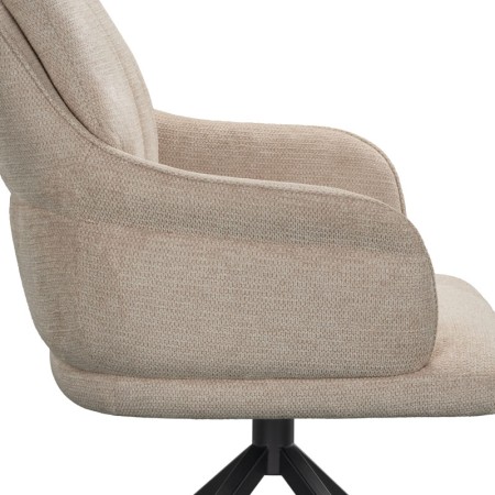 fauteuil pivotant OPHELIA tissu beige zoom coté