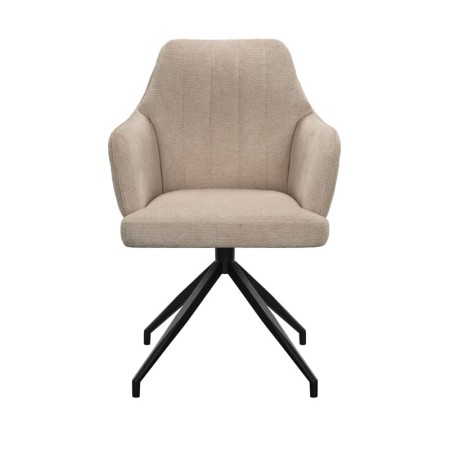 fauteuil pivotant OPHELIA tissu beige vue face