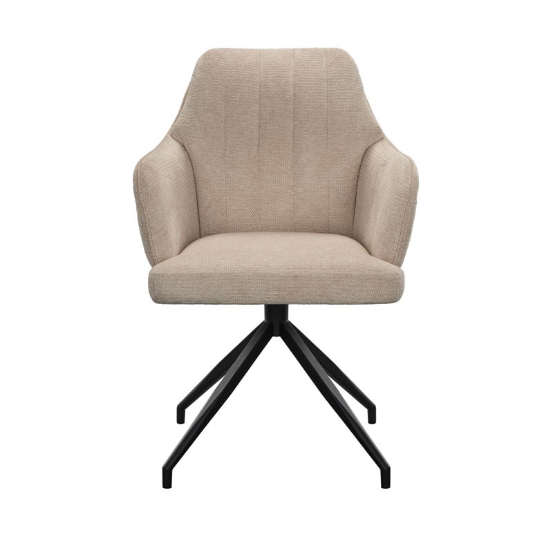 fauteuil pivotant OPHELIA tissu beige vue face