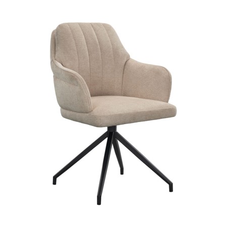 fauteuil pivotant OPHELIA tissu beige vue 3/4
