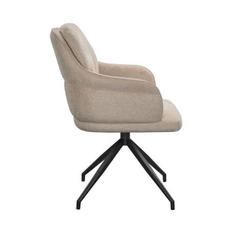fauteuil pivotant OPHELIA tissu beige vue cote