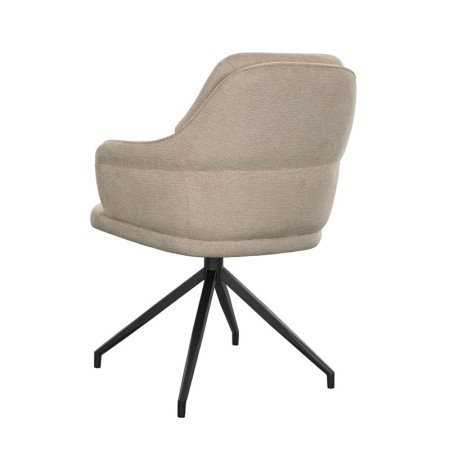 fauteuil pivotant OPHELIA tissu beige vue dos 3/4