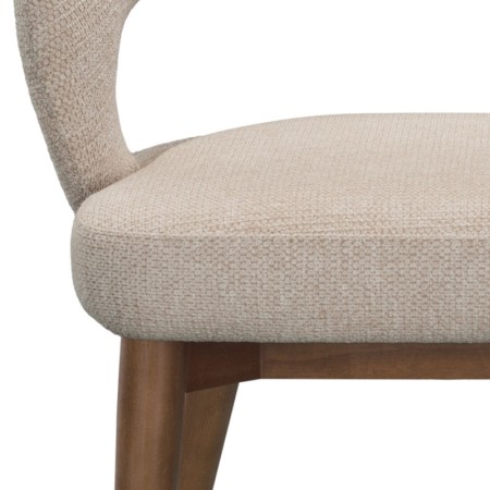chaise EVA bois tissu beige assise