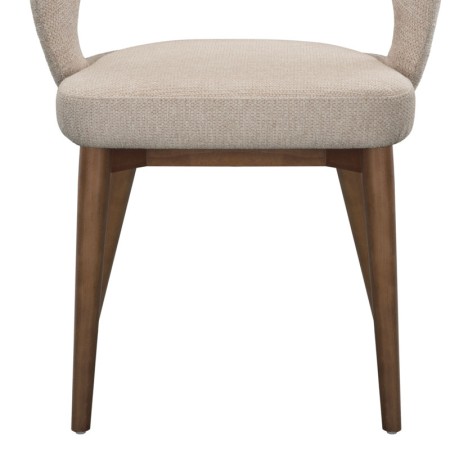 chaise EVA bois tissu beige pied