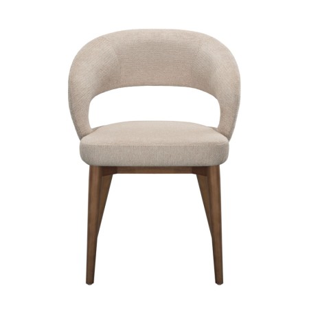 chaise EVA bois tissu beige face