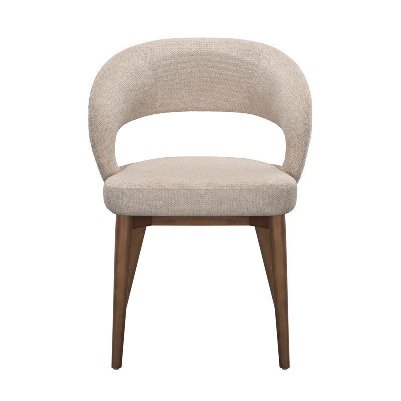 chaise EVA bois tissu beige face