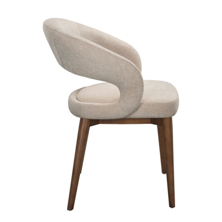 chaise EVA bois tissu beige coté