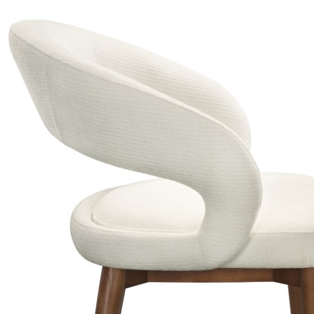 chaise EVA bois tissu blanc zoom coté